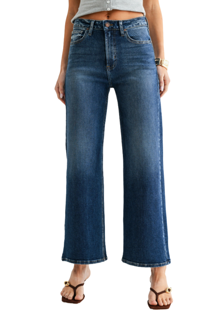 Dark Wash High Rise Wide Leg Jean