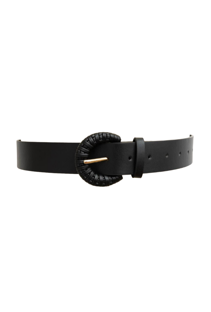 Weave Style D Ring Buckle Leather Belt