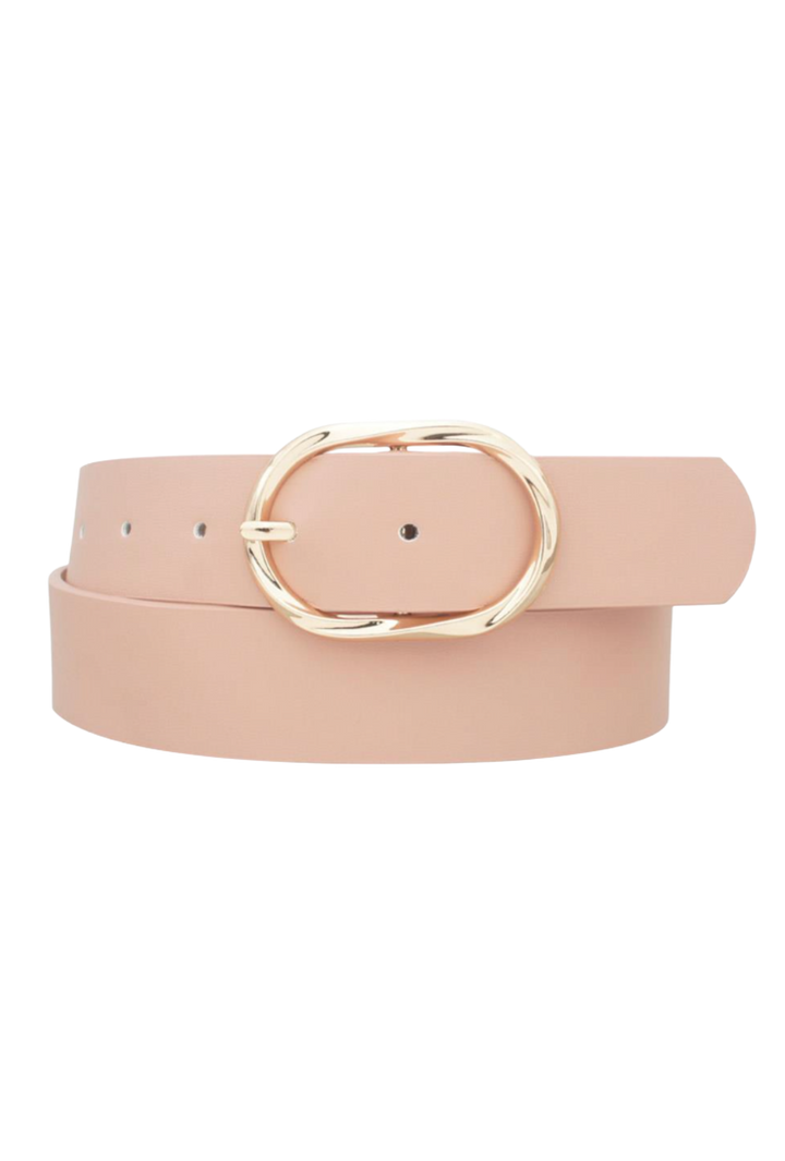 Twist Oval Buckle Belt- Light Pink