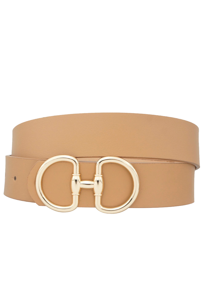 Horseshoe Buckle Belt- Camel