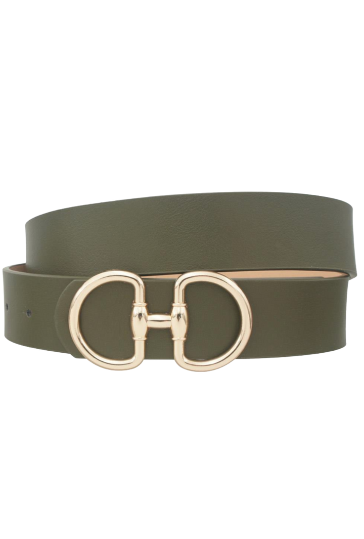 Horseshoe Buckle Belt- Olive