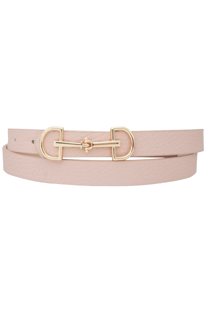 Mini Horseshoe Buckle Belt- Pink