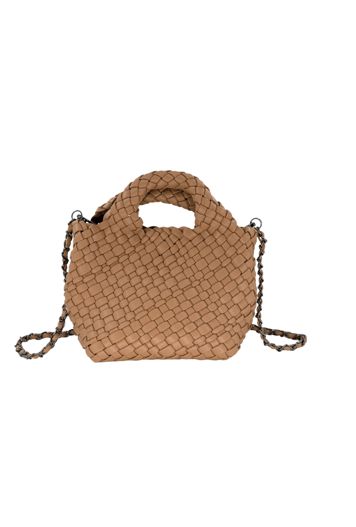 Mini Woven Tote Bag- Taupe