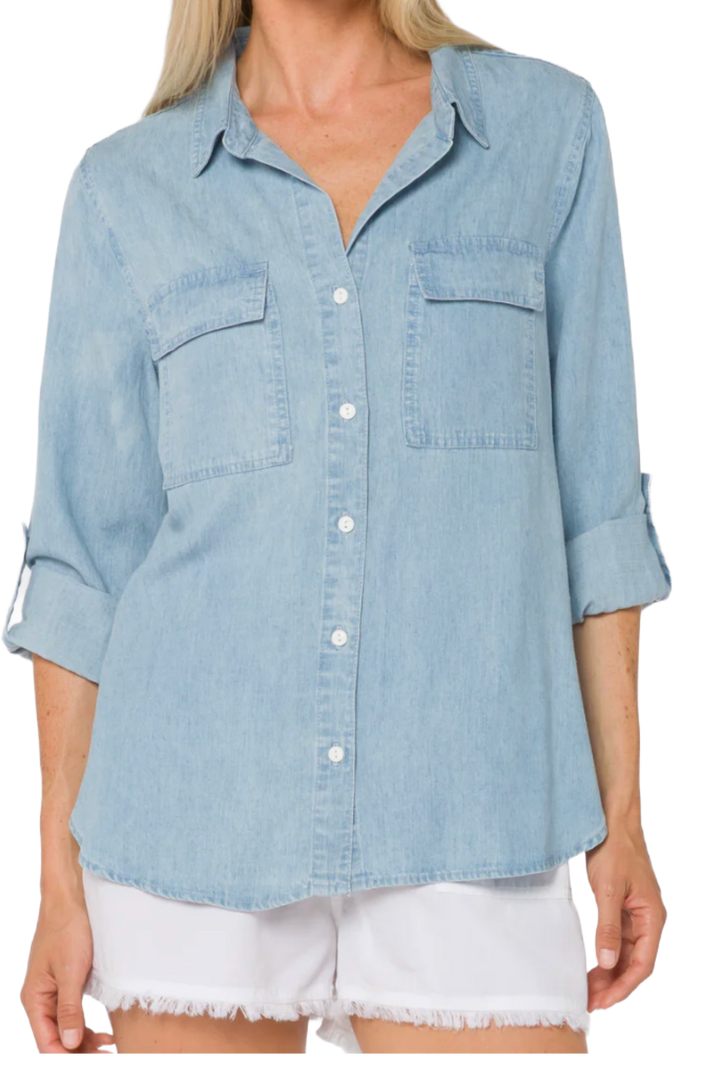 The Jannet Blouse- Light Denim