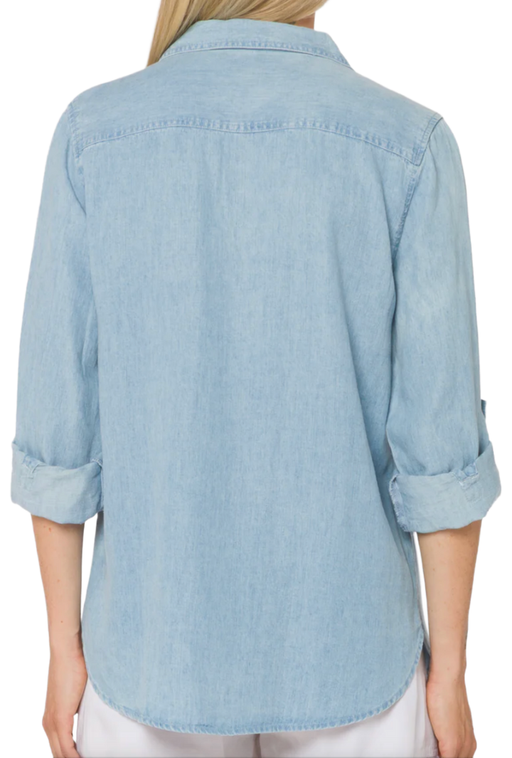 The Jannet Blouse- Light Denim