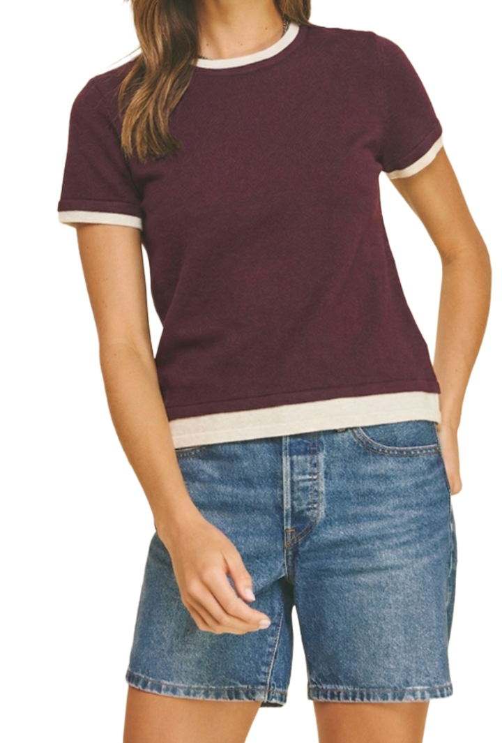 The Annika Top- Maroon