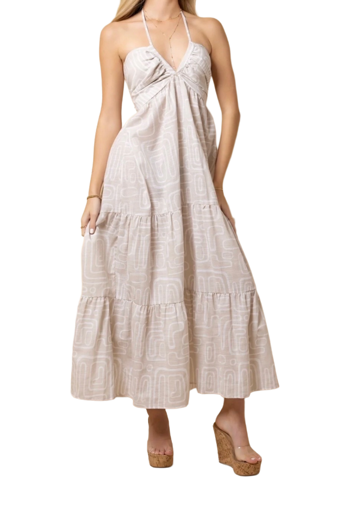 The Jenneva Maxi Dress- Beige