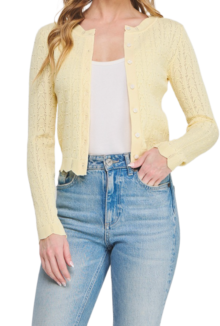 The Devina Cardigan- Butter Yellow