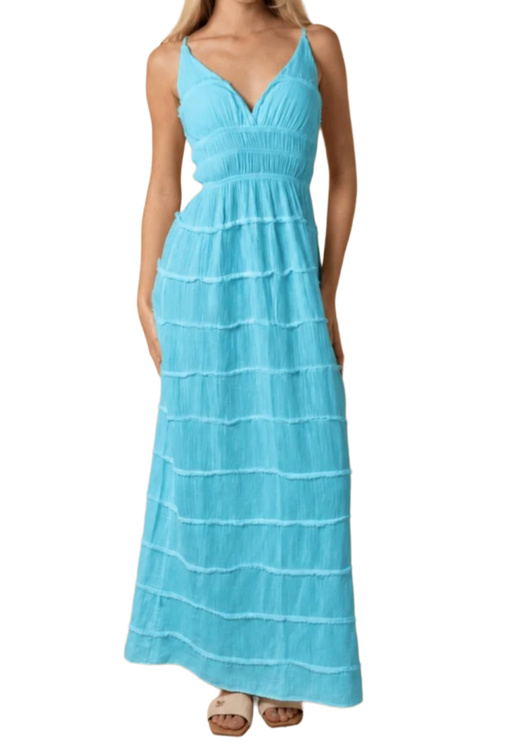 The Delphine Maxi Dress- Blue