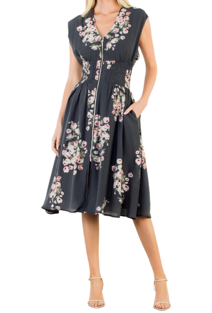 The Quincy Midi Dress- Black