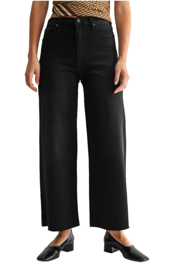 Black Scissor Cut Wide Leg Jean