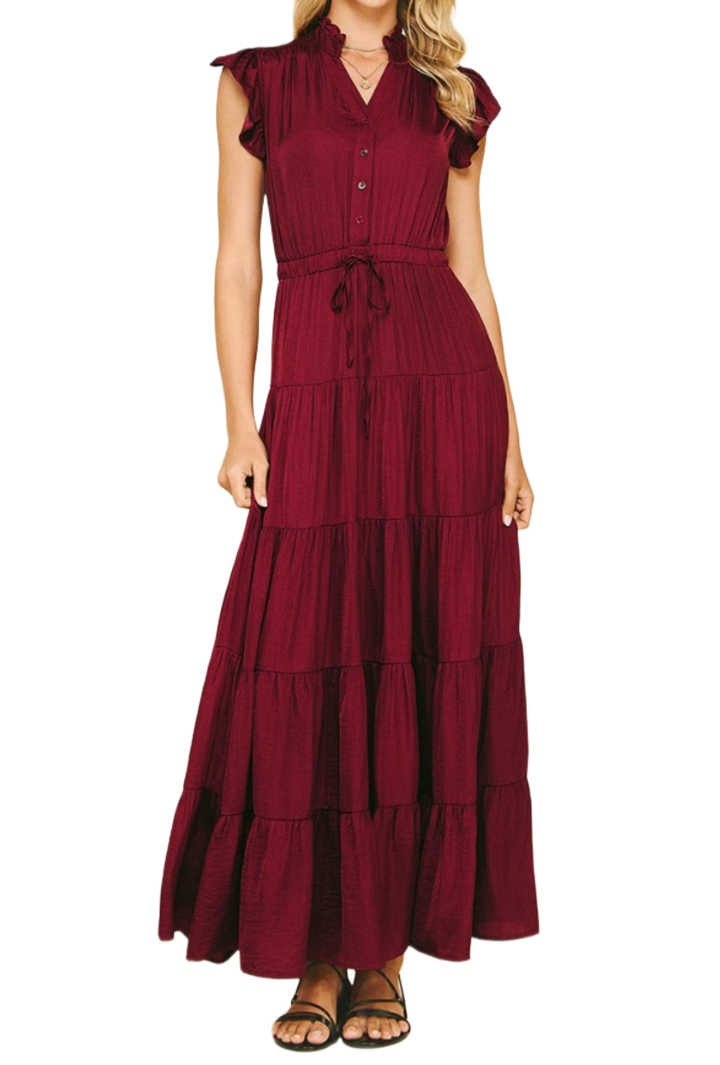 The Savannah Maxi Dress- Wine