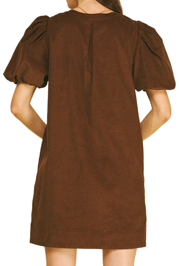 The Evalina Mini Dress- Chocolate