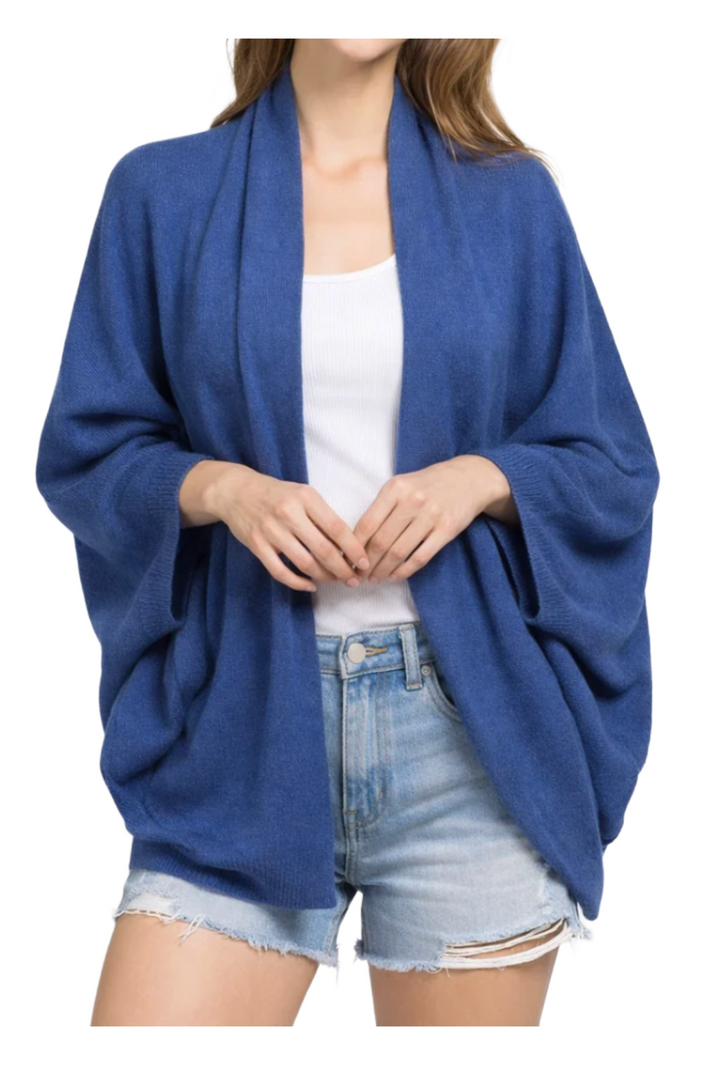 Soft Knit Open Wrap- Blue