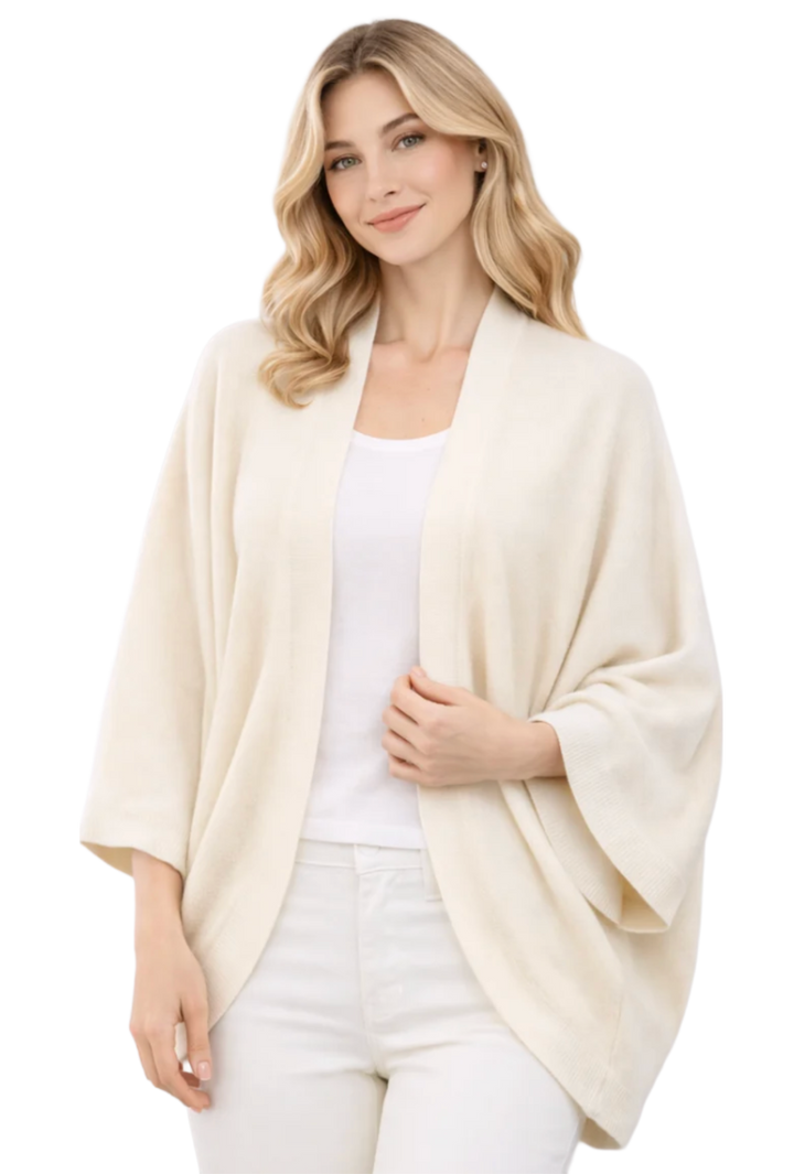 Soft Knit Open Wrap- Ivory