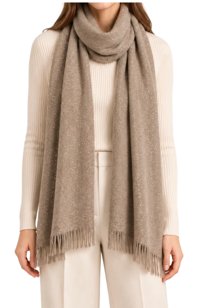 Soft Sparkle Scarf- Beige