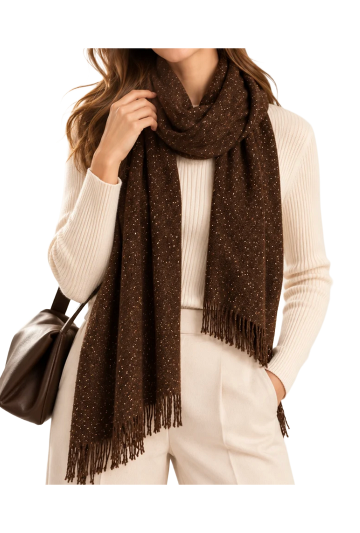 Soft Sparkle Scarf- Brown
