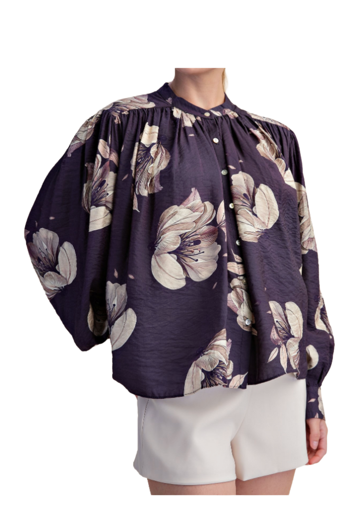 The Malibu Blouse- Navy