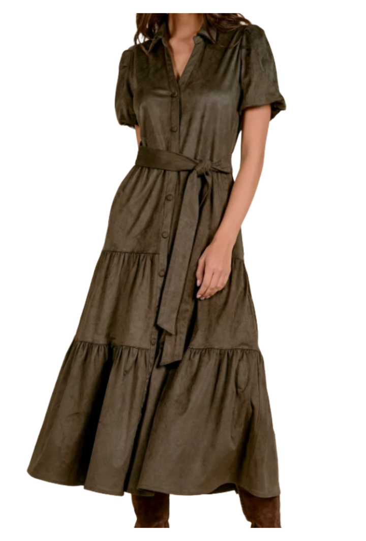 The Paloma Midi Dress- Olive