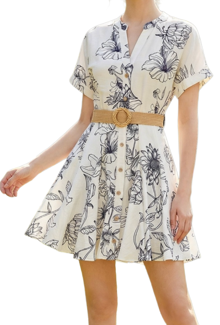 The Maddy Mini Dress- Navy