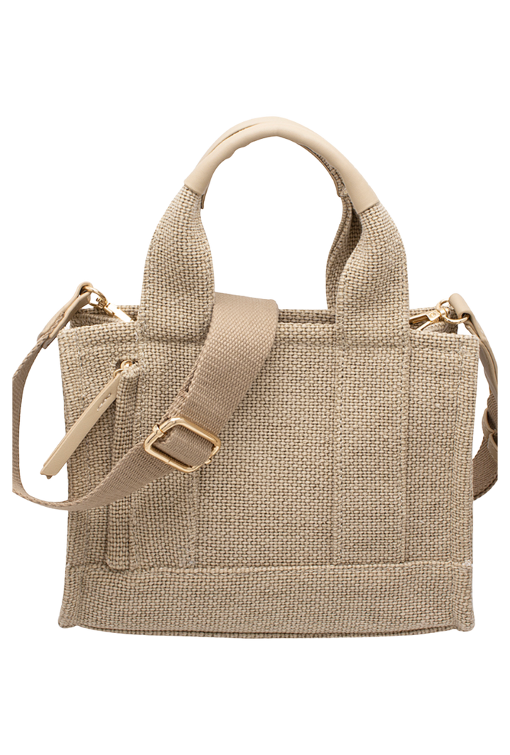 Textured Handle Satchel Bag
