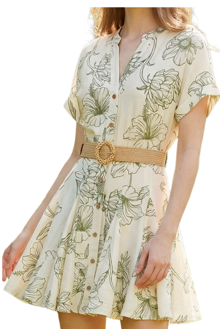 The Maddy Mini Dress- Sage