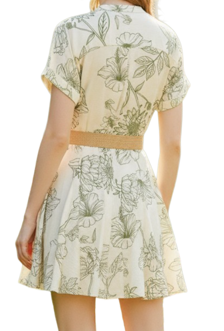 The Maddy Mini Dress- Sage