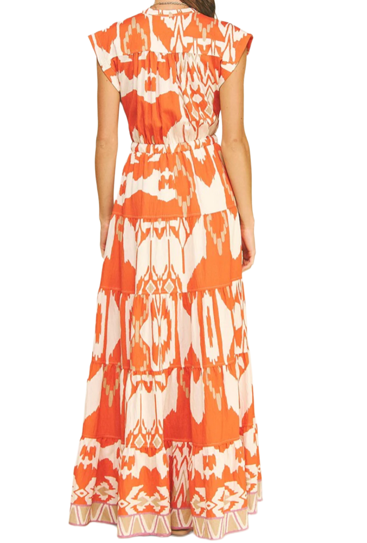 The Kimmia Maxi Dress- Orange Print