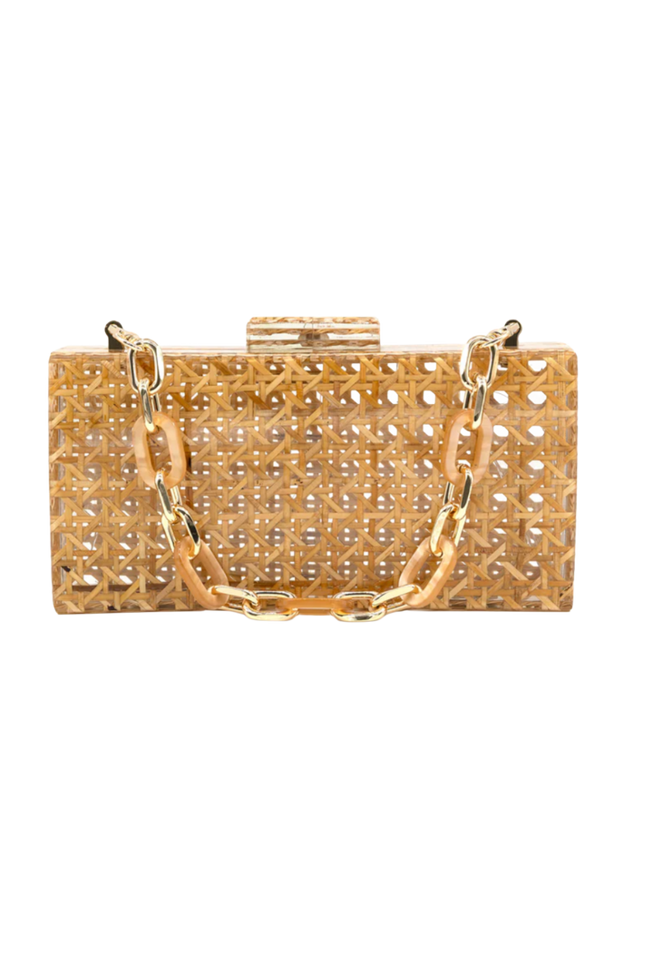 Woven Acrylic Box Clutch