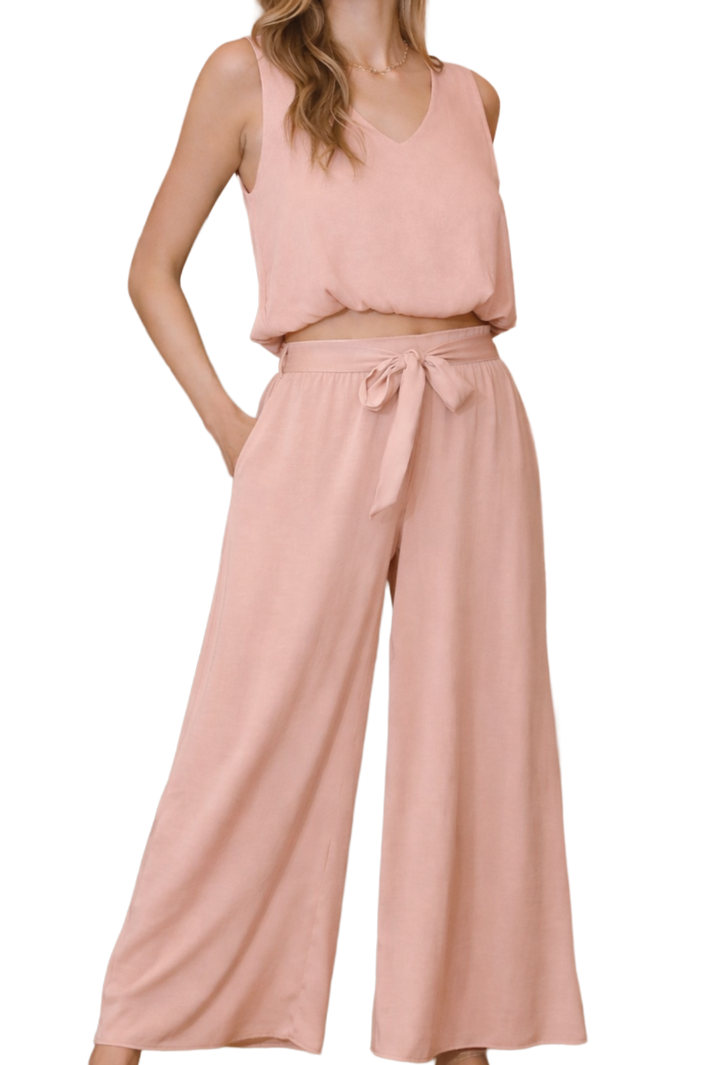 The Paris Pants Set- Blush