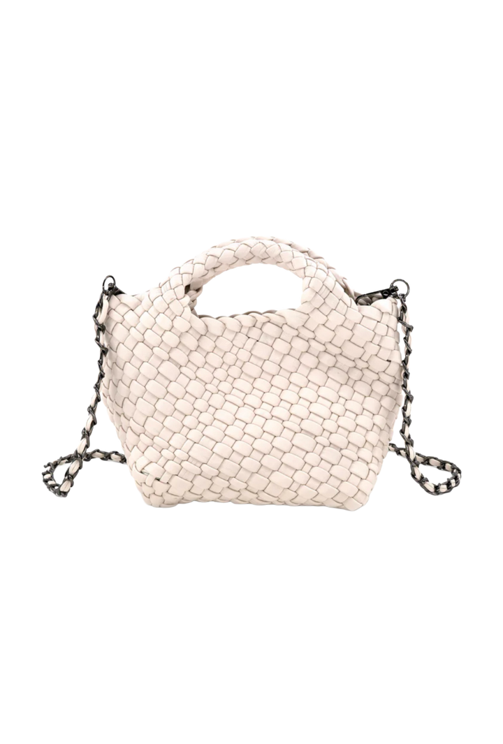 Mini Woven Tote Bag- Off White