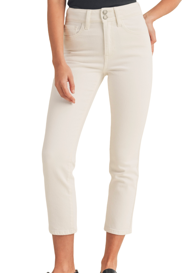 Off White Double Button Straight