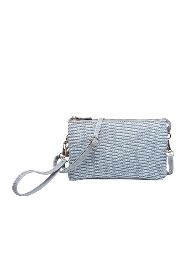 The Tabitha Clutch- Blue Straw