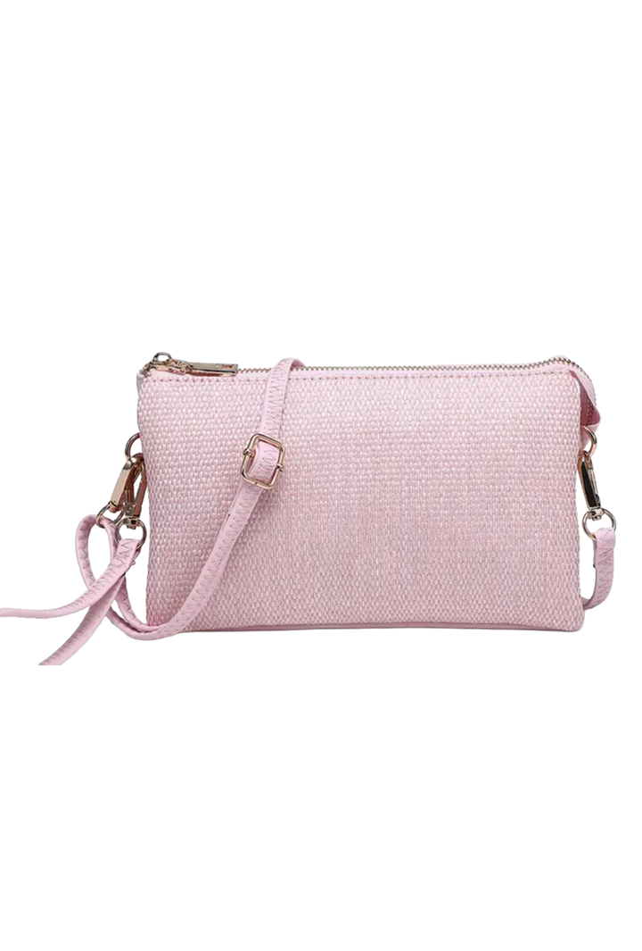 The Tabitha Clutch- Pink Mircro Straw