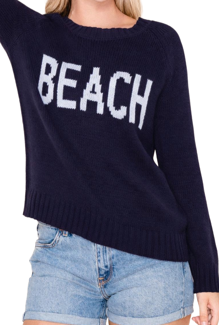 The Beach Sweater- Navy