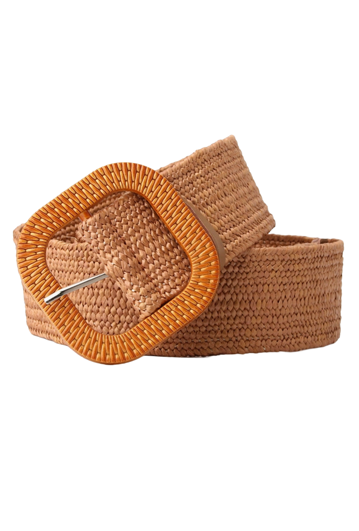 Woven Statement Belt- Beige