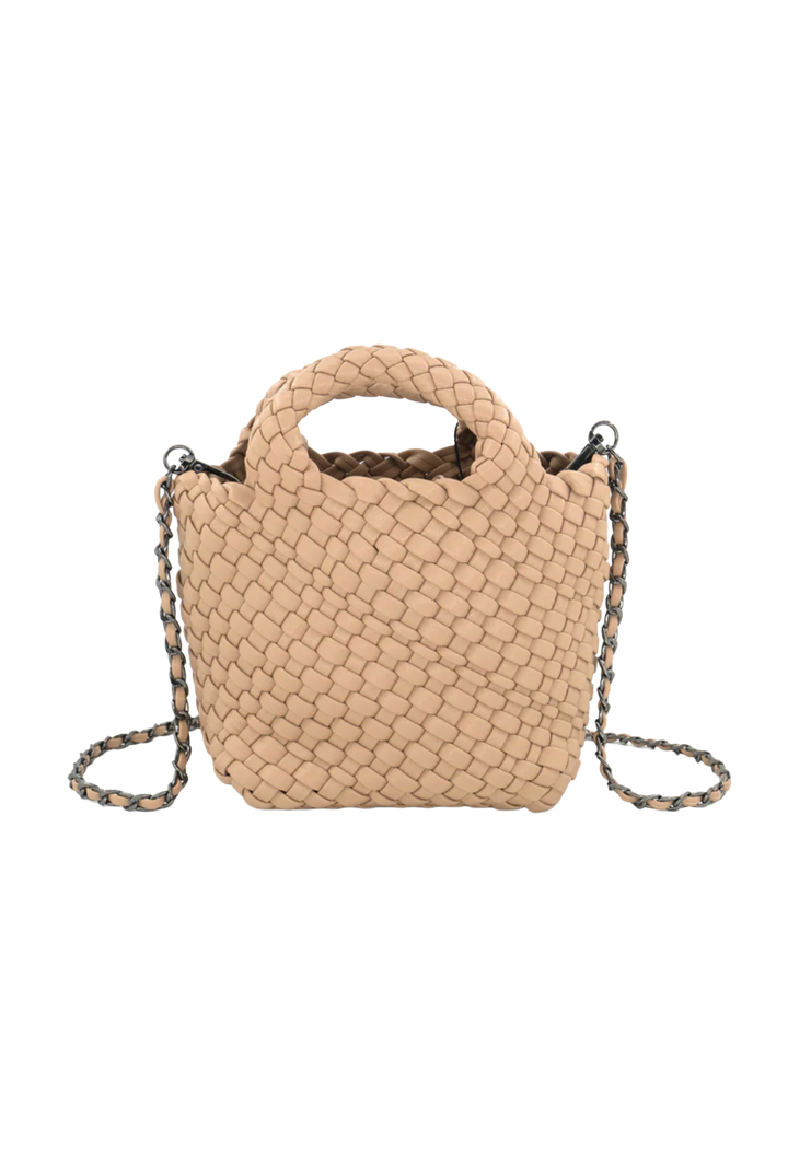 Mini Woven Tote Bag- Beige