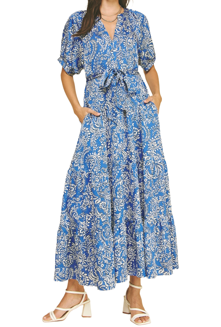 The Thalia Maxi Dress- Blue