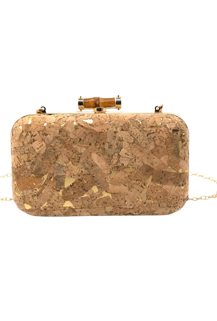 Cork & Gold Fleck Box Clutch