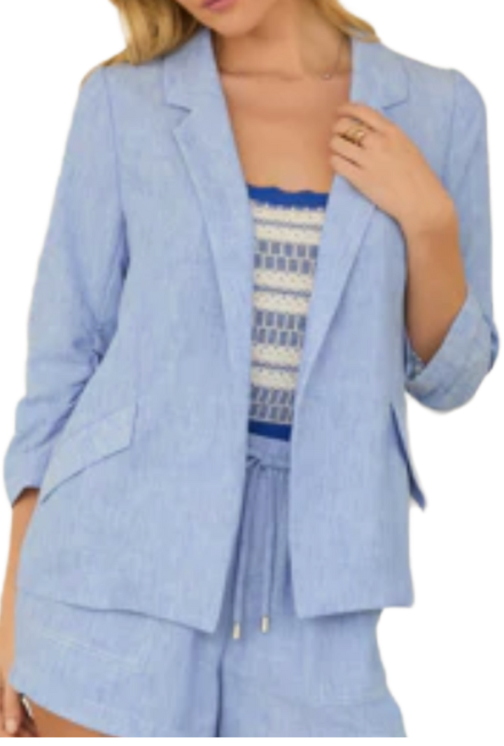 The Hayley Blazer- Blue Chambray