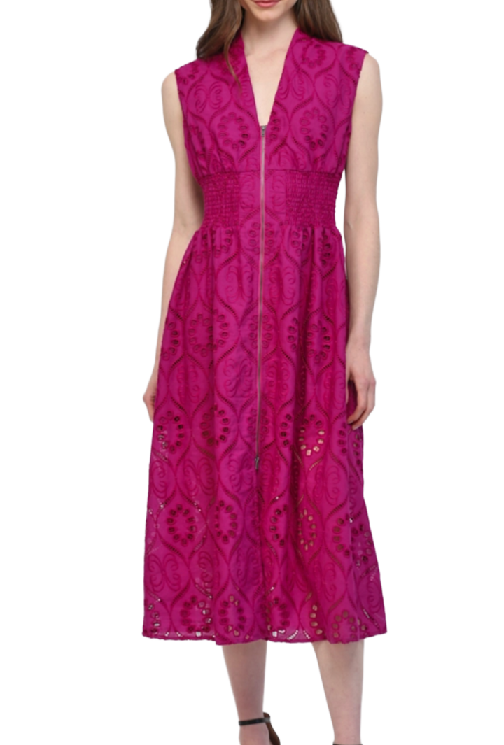 The Vale Midi Dress- Magenta
