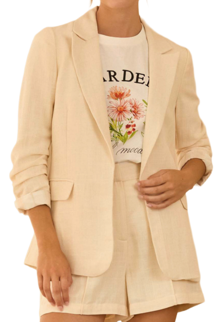 The Haylee Blazer- Ecru Linen