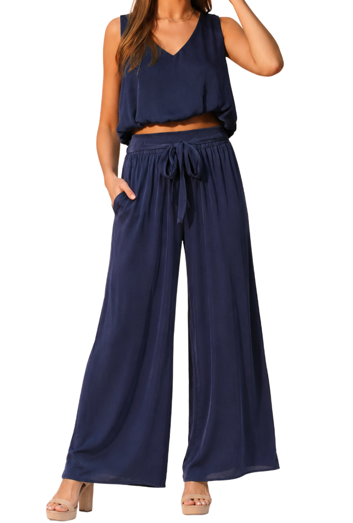 The Paris Pants Set- Navy