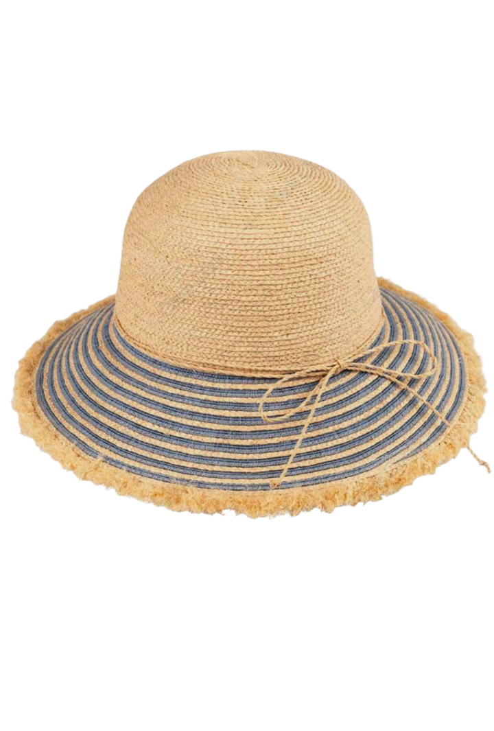 Striped Raffia Sun Hat