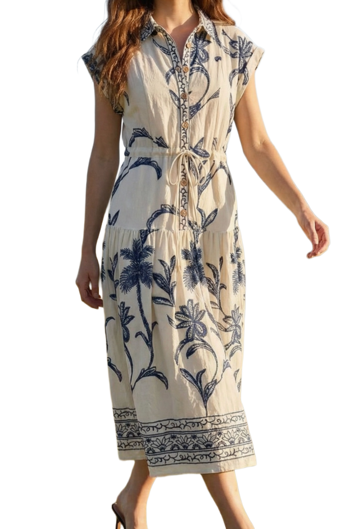 The Francesca Midi Dress- Navy