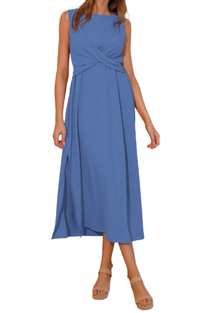 The Galena Midi Dress- Blue