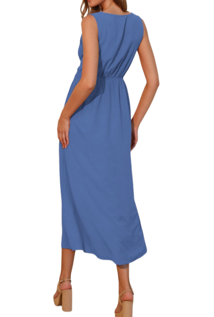 The Galena Midi Dress- Blue