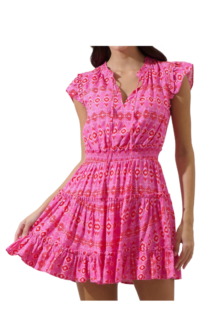 The Kensey Mini Dress- Pink