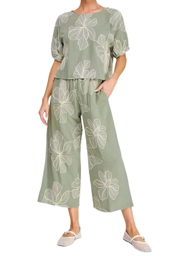 The Janine Pants Set- Sage
