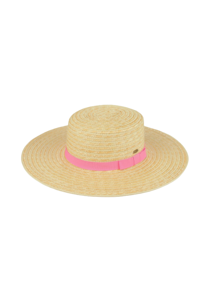 Pink Ribbon Boater Sun Hat
